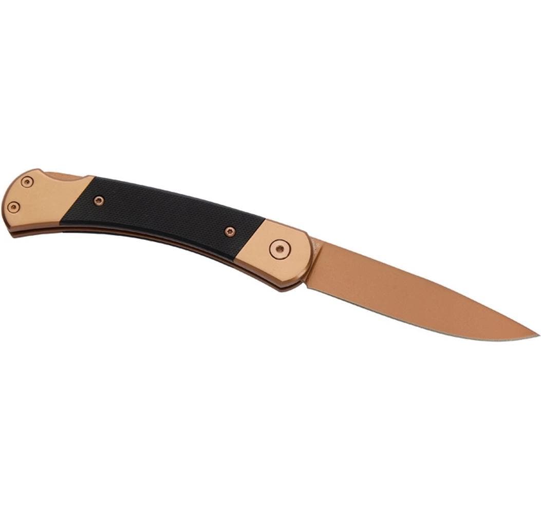 Herbertz Klappmesser 80 mm, Stahl, Kunststoff, Lock-Back, Gold