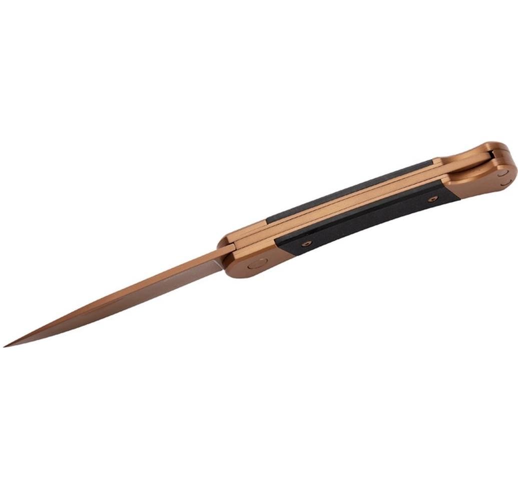 Herbertz Klappmesser 80 mm, Stahl, Kunststoff, Lock-Back, Gold