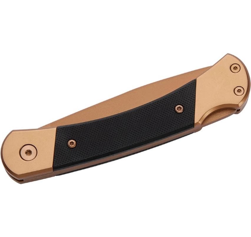 Herbertz Klappmesser 80 mm, Stahl, Kunststoff, Lock-Back, Gold