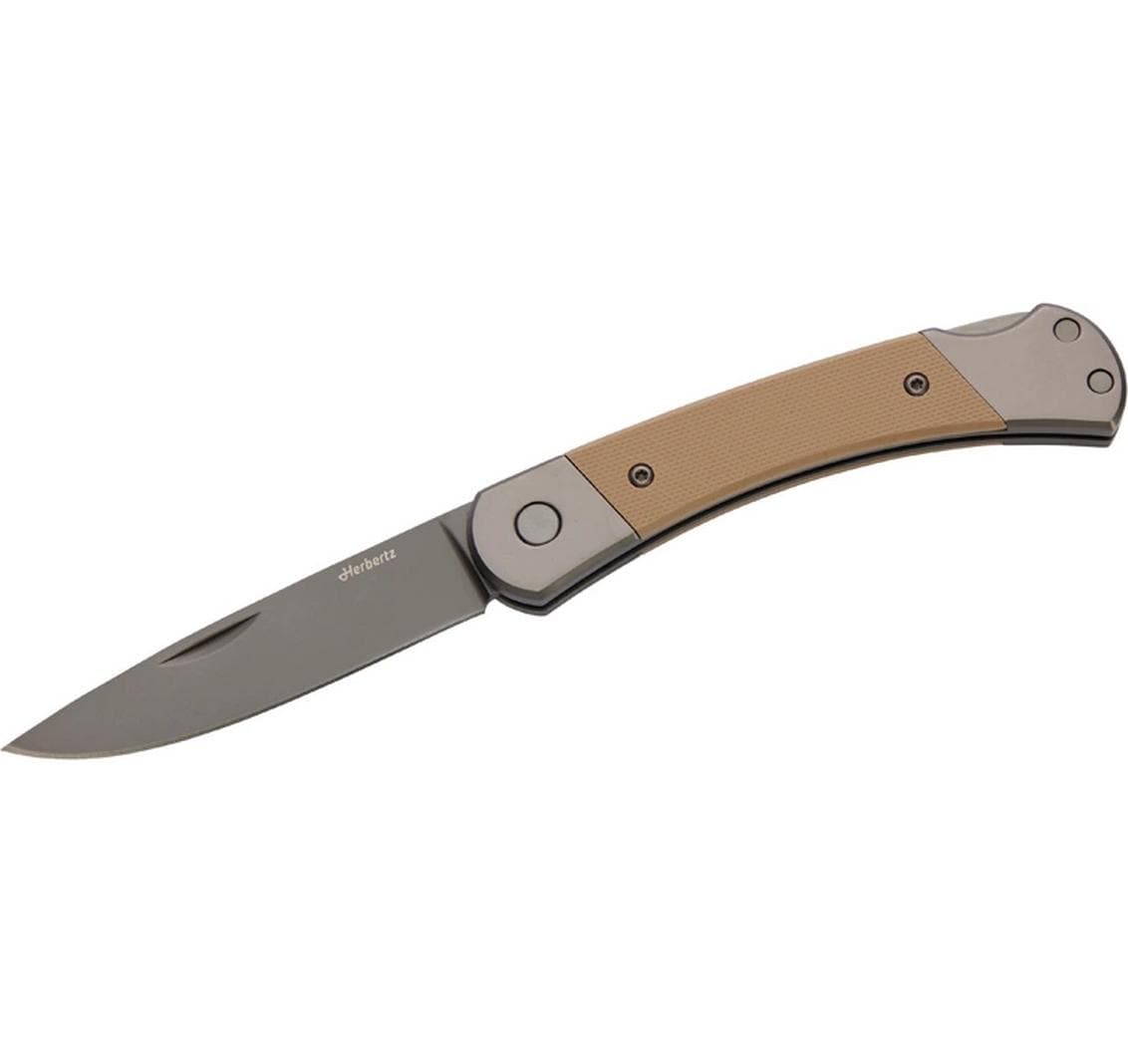 Herbertz Titanbeschichtung Grey D2 – Klappmesser 80 mm, Lock-Back, Grau