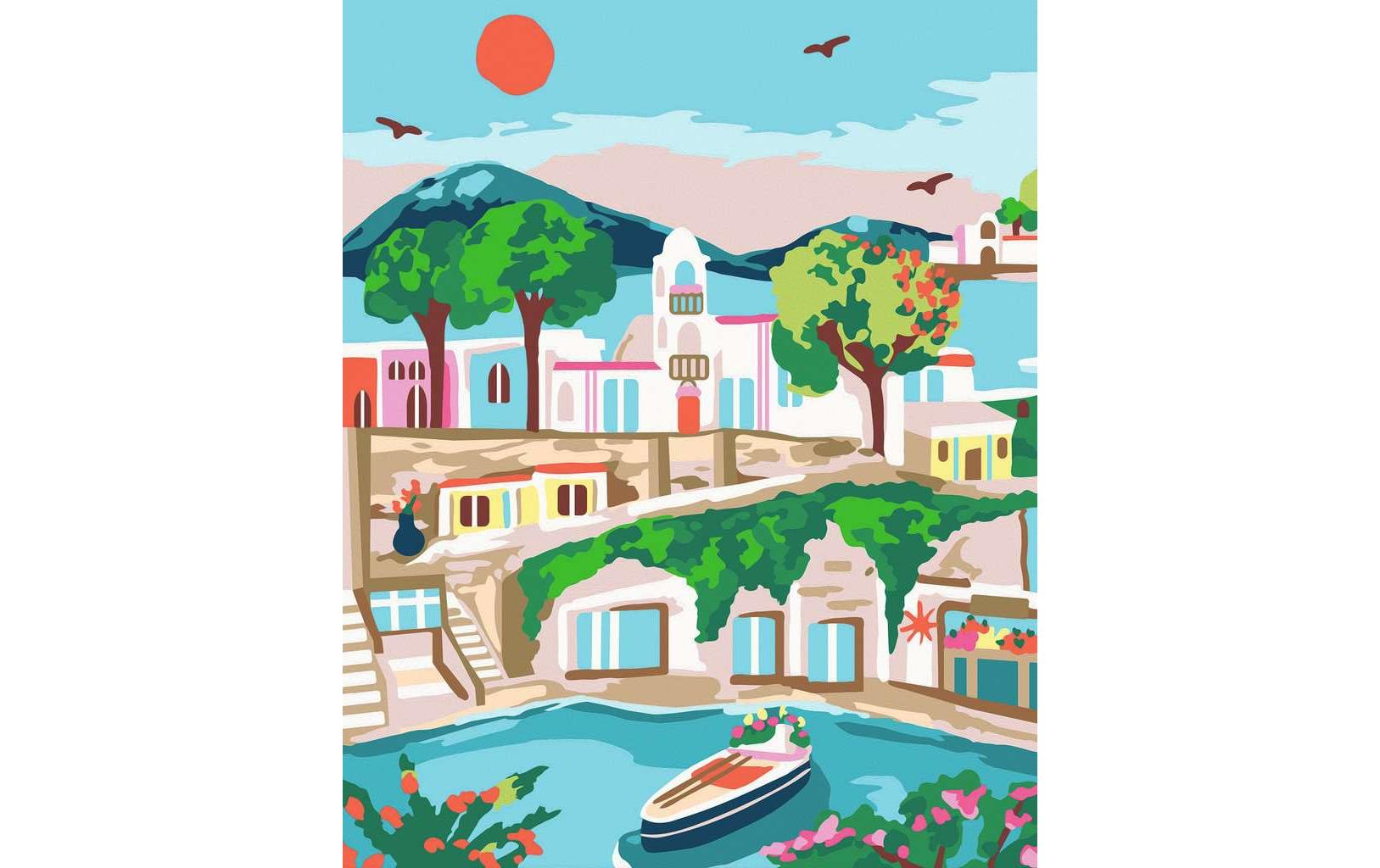 Ravensburger Malen-nach-Zahlen-Set – Griechische Insel – ab 12 Jahren