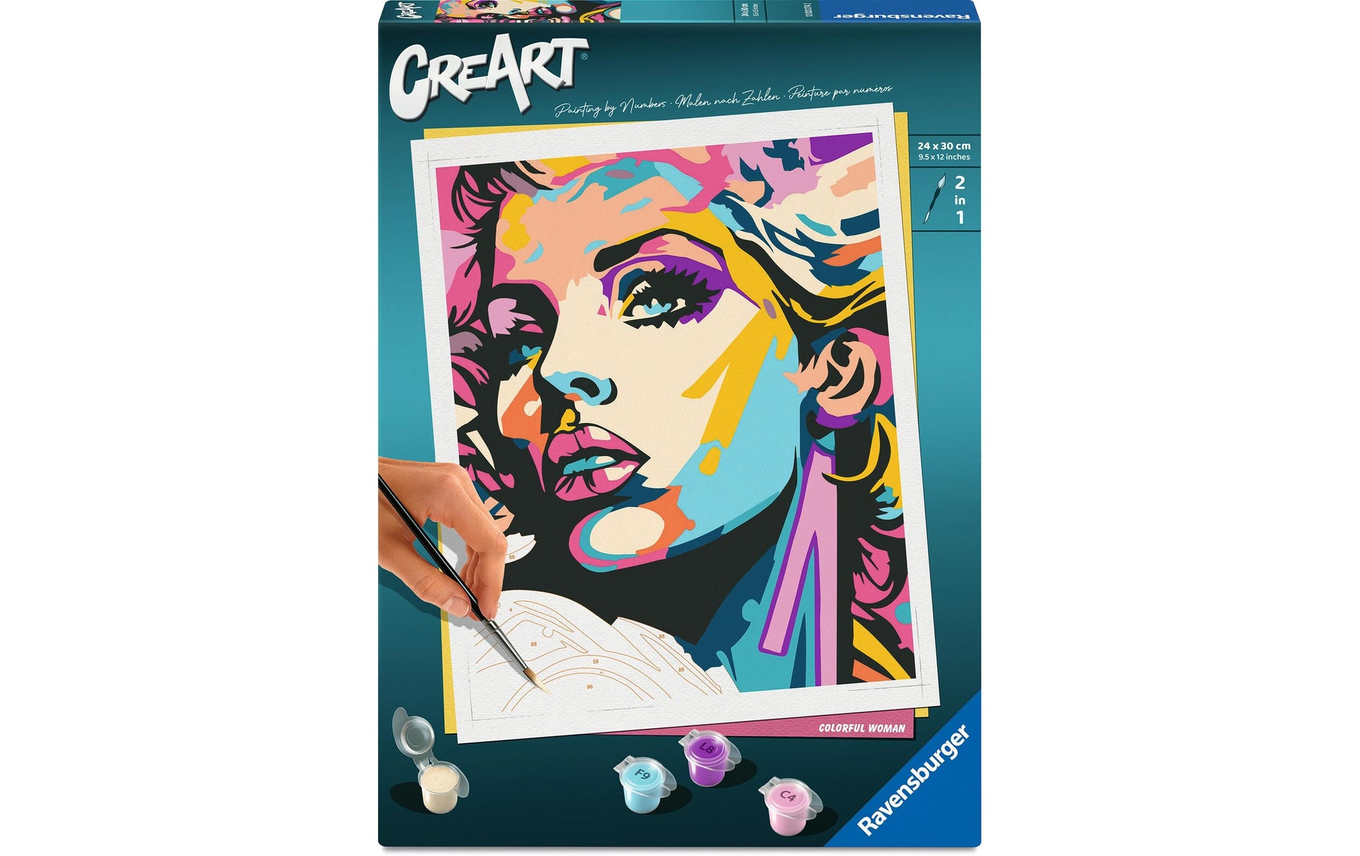 Ravensburger Colorful Woman – Malset – Gesicht – 24 × 30 cm – ab 12 Jahren