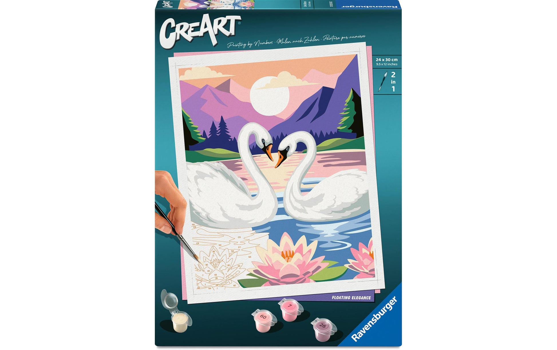 Ravensburger Malen-nach-Zahlen-Set – Schwan – ab 12 Jahren