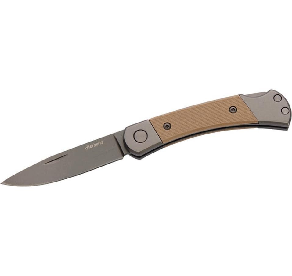 Herbertz Klappmesser 65 mm, Lock-Back, Kunststoff/Stahl, Dunkelgrau