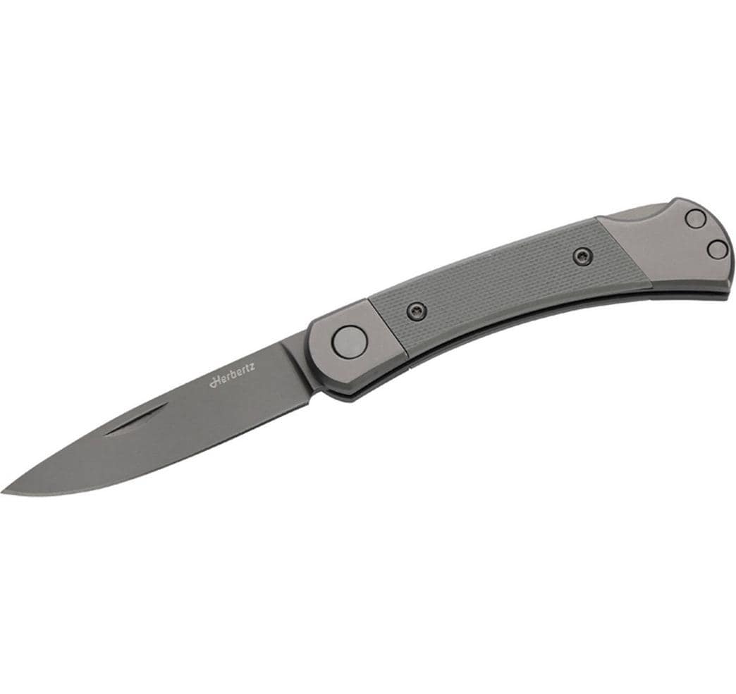 Herbertz Klappmesser 65 mm, Titanbeschichtung, D2-Stahl, Kunststoffgriff, Lock-Back, Dunkelgrau
