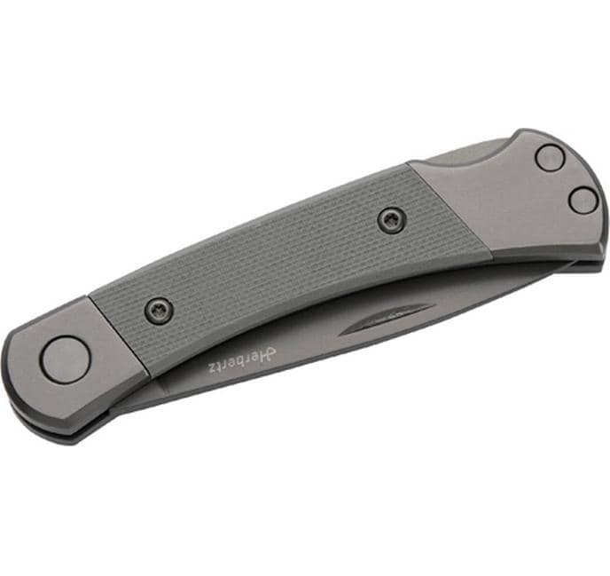 Herbertz Klappmesser 65 mm, Titanbeschichtung, D2-Stahl, Kunststoffgriff, Lock-Back, Dunkelgrau