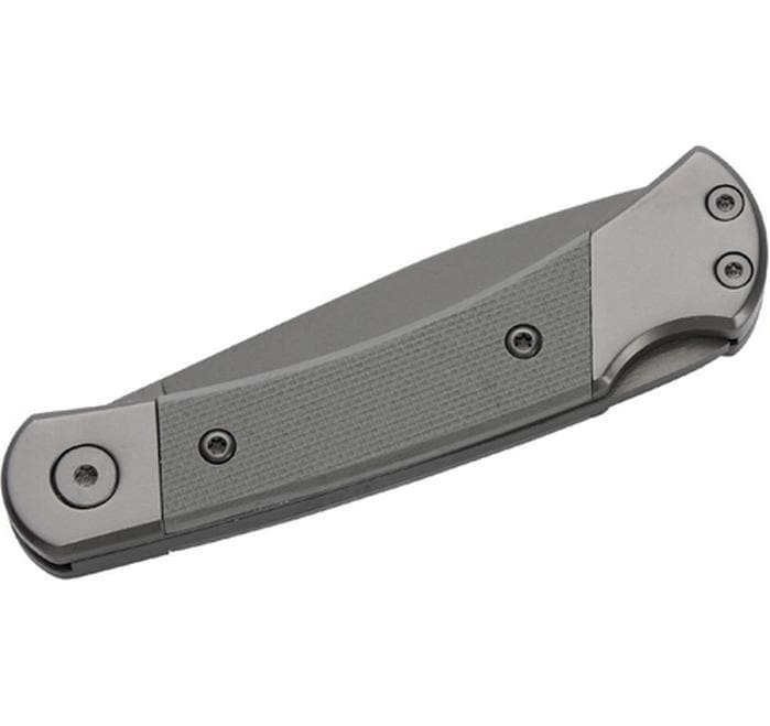 Herbertz Klappmesser 65 mm, Titanbeschichtung, D2-Stahl, Kunststoffgriff, Lock-Back, Dunkelgrau