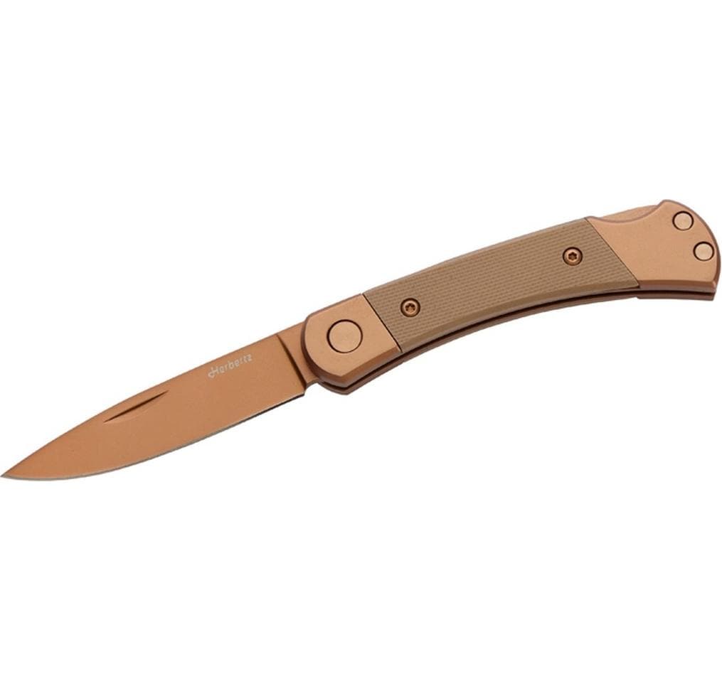 Herbertz Klappmesser 65 mm, Kunststoff, Lock-Back-Verriegelung, Beige