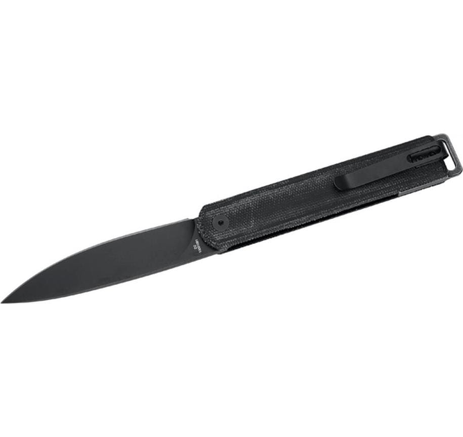 Herbertz Klappmesser 93 mm, Micarta, Edelstahl, Liner-Lock, Schwarz