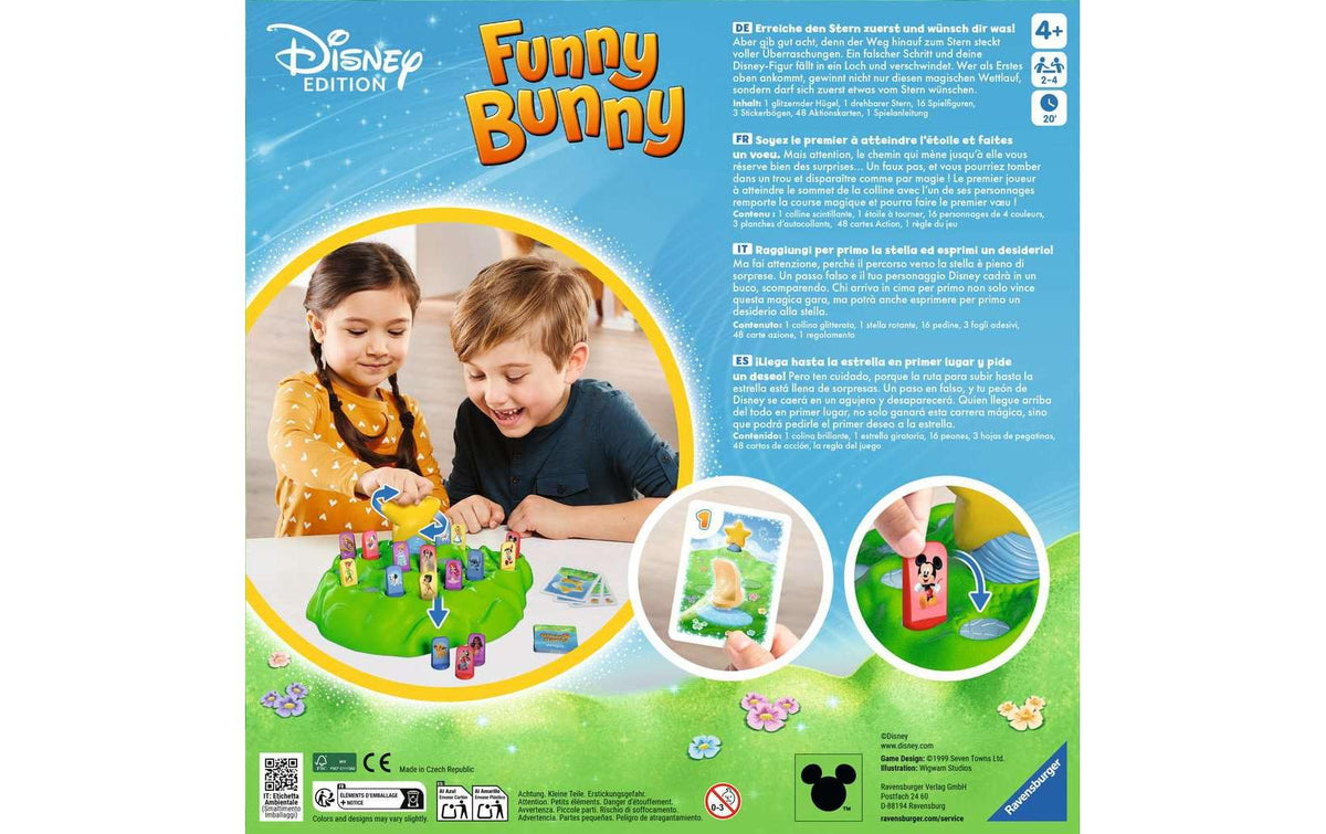 Ravensburger Funny Bunny Disney Edition – Brettspiel, 2–4 Spieler, ab 4 Jahren, 30 Min., DE/FR/IT/EN