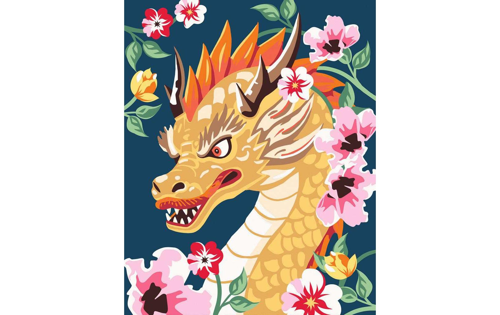 Ravensburger Firedragon Flora – Malen-nach-Zahlen-Set – Drachen – ab 12 Jahren