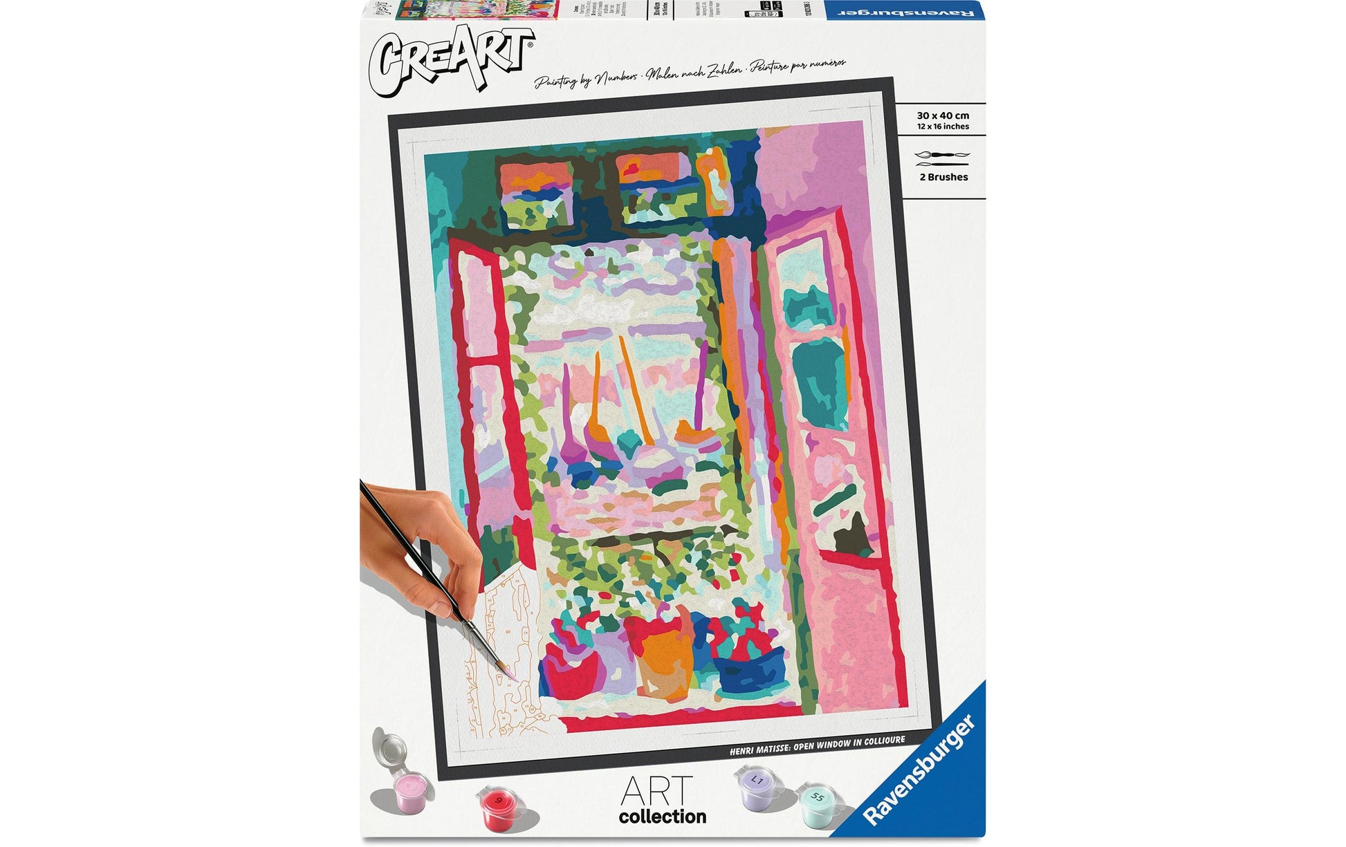 Ravensburger Malen-nach-Zahlen-Set – Henri Matisse: Offenes Fenster – ab 12 Jahren