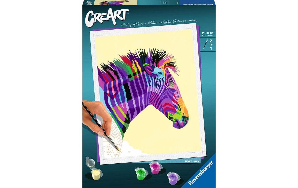Ravensburger Zeichen-/Lettering-Set – Zebra – Acrylfarben – ab 12 Jahren