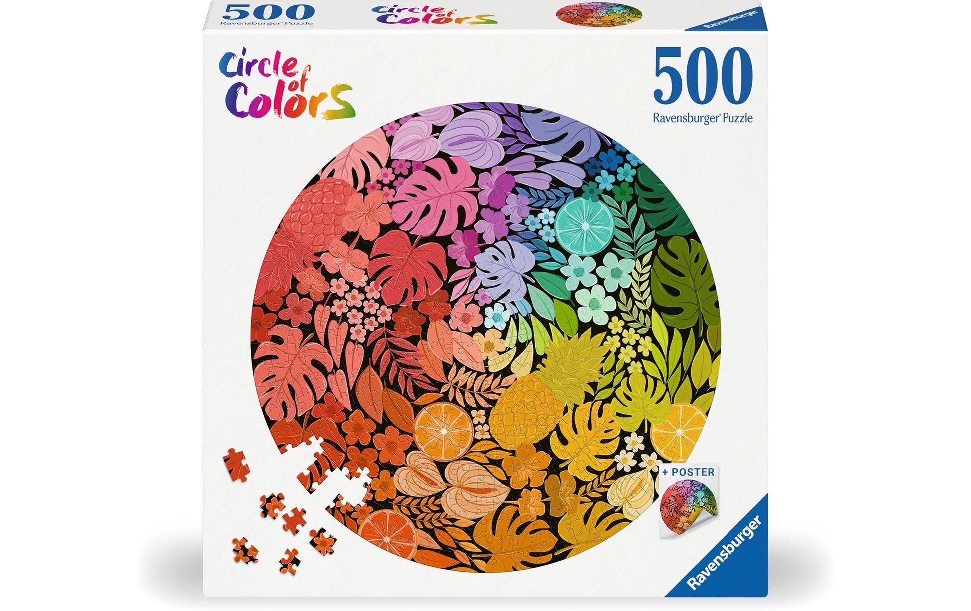 Ravensburger Puzzle Circle of Colors – Tropical – 500 Teile – Ø 52,0 cm – ab 12 Jahren