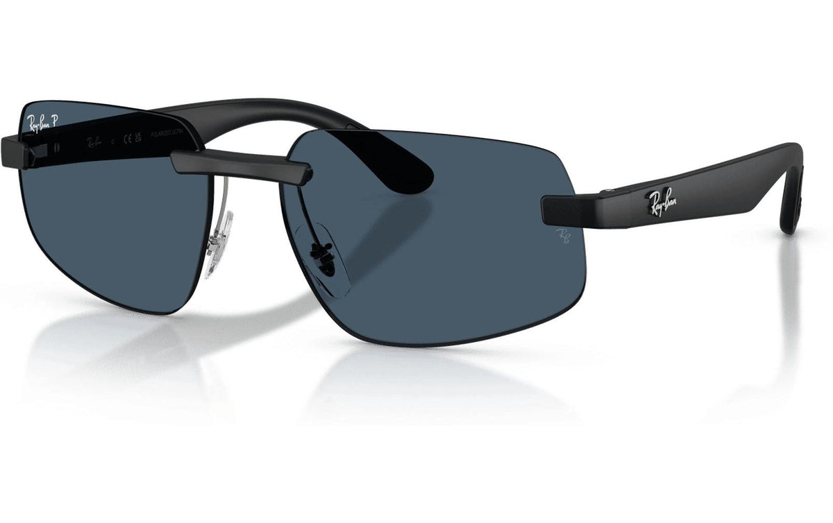 Ray-Ban Schutzbrille RB4475CH SAND BLACK – Blaue Gläser, UV-Schutz, Schwarzer Rahmen