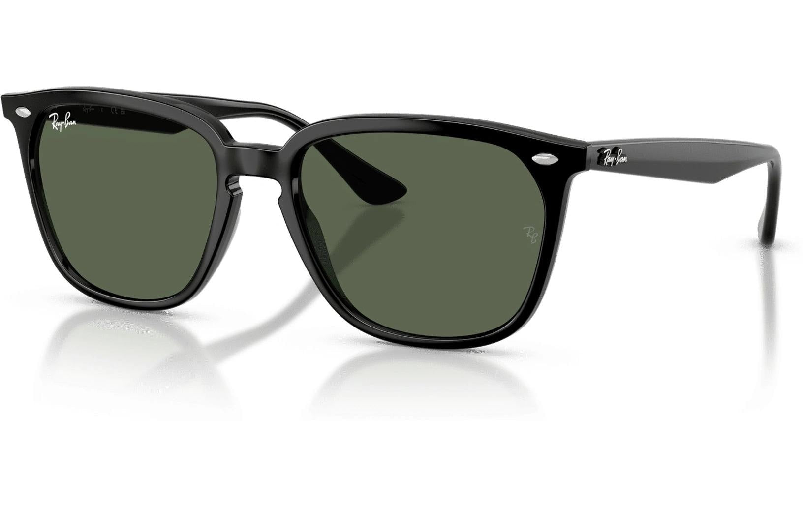 Ray-Ban Schutzbrille RB4362 – Dunkelgrüne Gläser, UV-Schutz, Schwarzer Rahmen