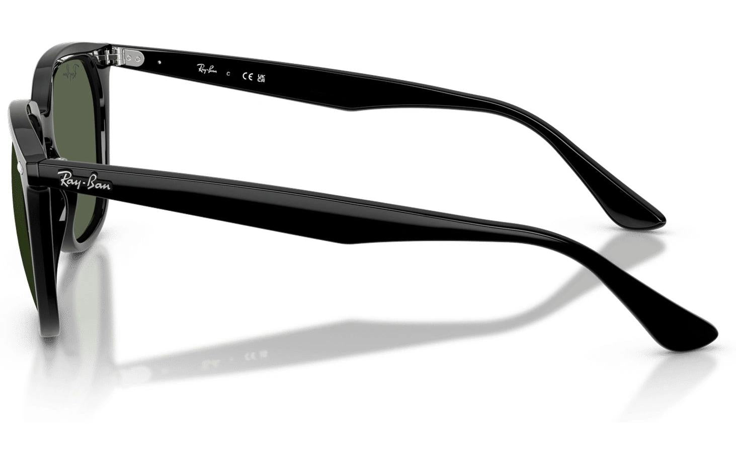 Ray-Ban Schutzbrille RB4362 – Dunkelgrüne Gläser, UV-Schutz, Schwarzer Rahmen