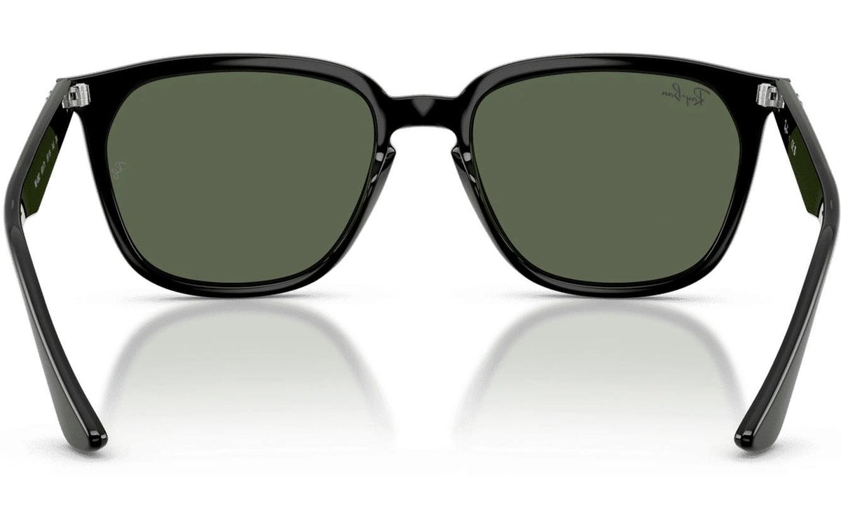 Ray-Ban Schutzbrille RB4362 – Dunkelgrüne Gläser, UV-Schutz, Schwarzer Rahmen