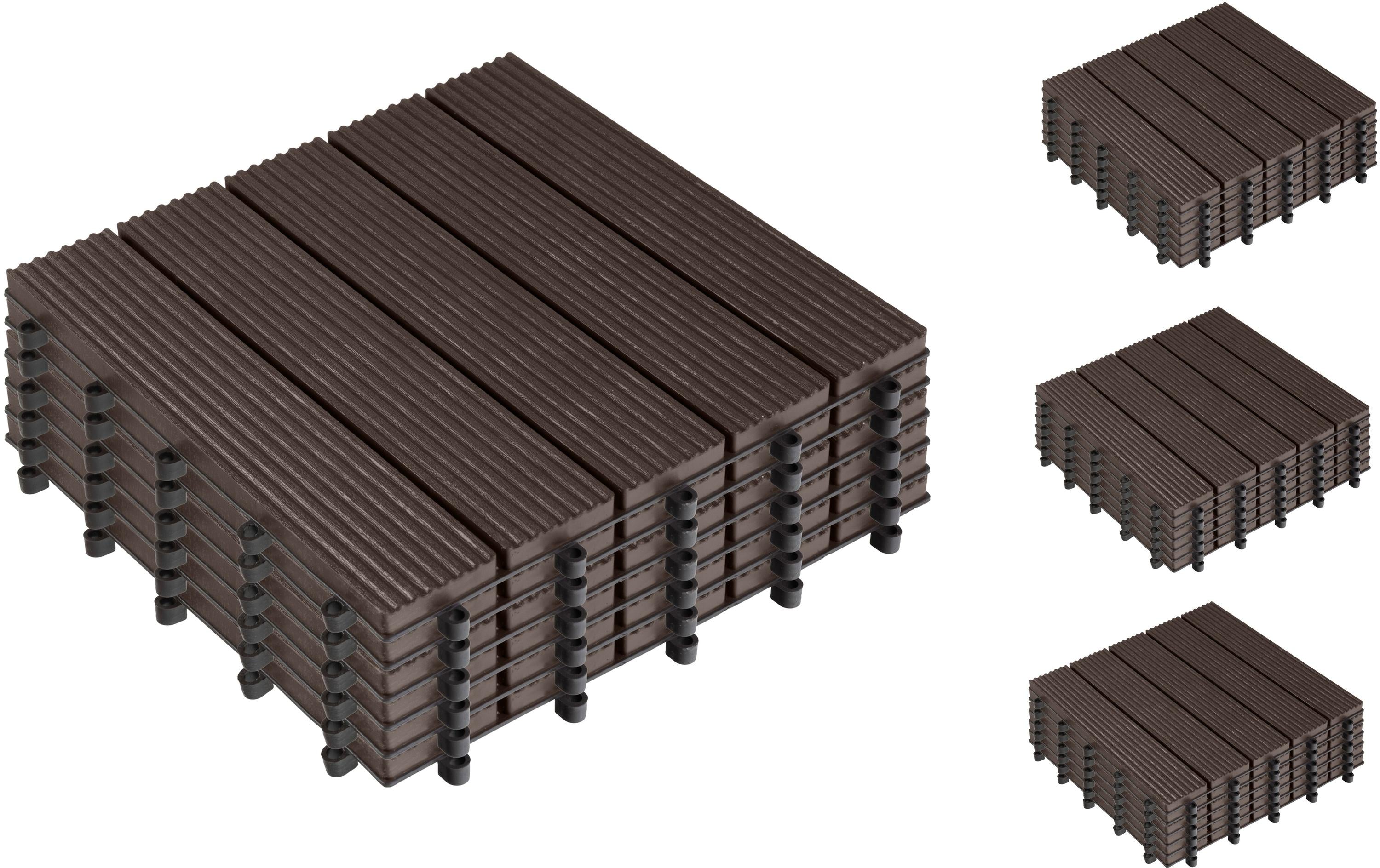 Cocon Bodenplatte – 30 × 30 × 2,4 cm, Polypropylen (PP), Braun, 4 Pack à 6 Stk.