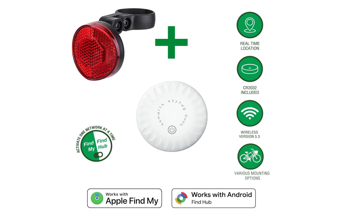 4smarts SkyTag Duos – Bluetooth-Tracker – für Apple Wo ist?, Android Find Hub – Rot/Schwarz/Weiss