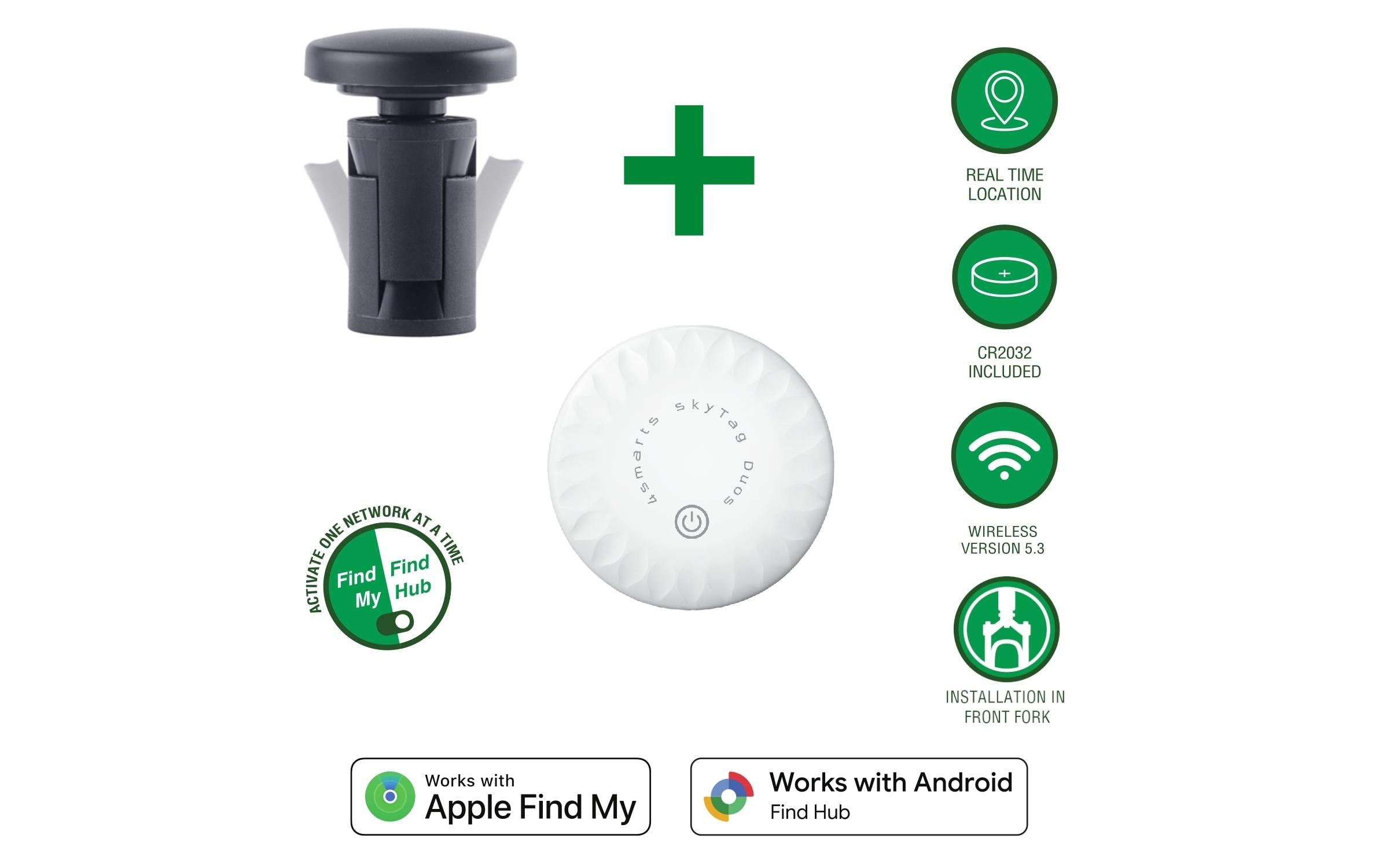 4smarts SkyTag Duos – Bluetooth-Tracker – für Apple Wo ist? und Android – Weiss