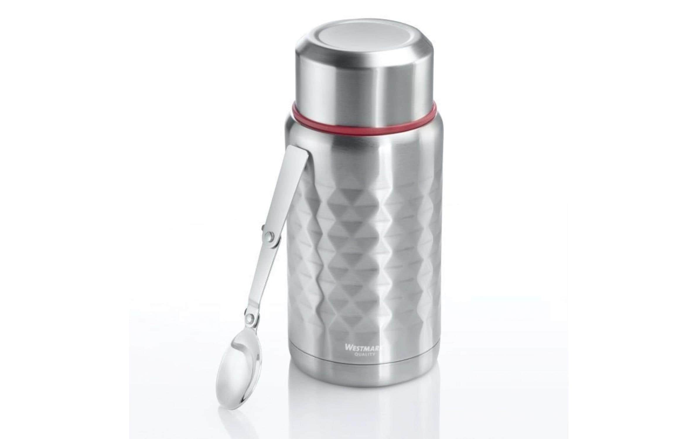 Westmark Lunchbox 750 ml, 9 × 20,5 × 9 cm, Edelstahl/Silikon/Polypropylen (PP), BPA-frei, silber
