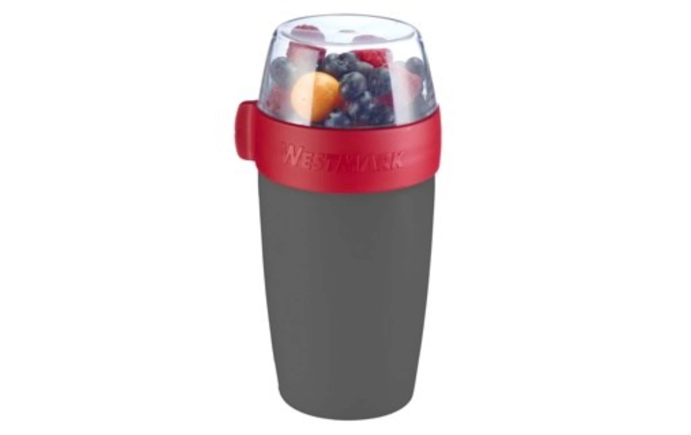 Westmark Müslibecher – 700 ml, 9,4 × 10,2 × 19,0 cm, Kunststoff (PP/SAN/TPE), Rot, spülmaschinenfest, BPA-frei