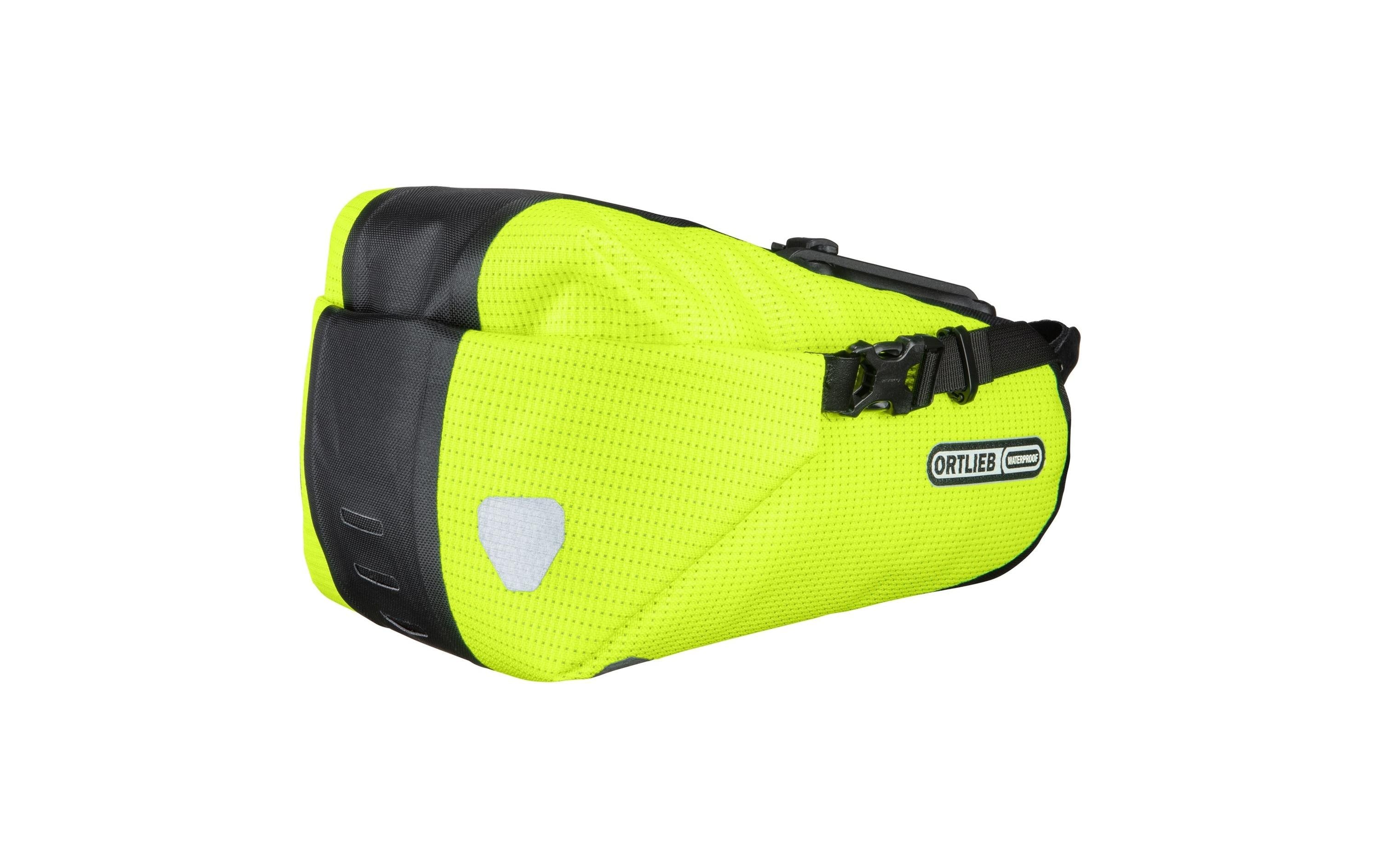 Ortlieb Satteltasche High-Vis – für Sattel/Sattelstütze – Grösse S – Neongelb/Schwarz