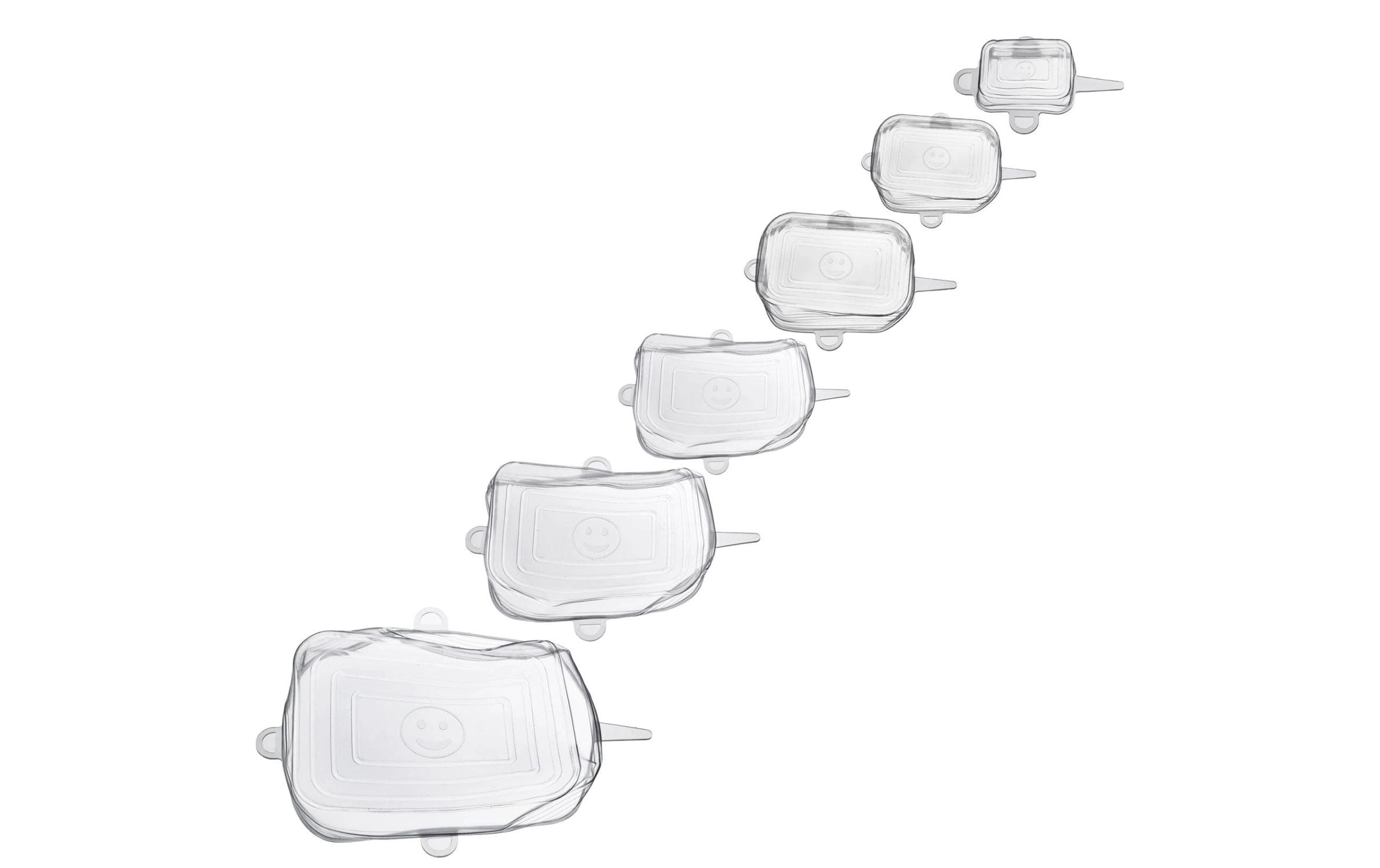 Westmark Frischhaltedeckel 6er-Set, 18 × 21,5 × 0,8 cm, Silikon, Transparent