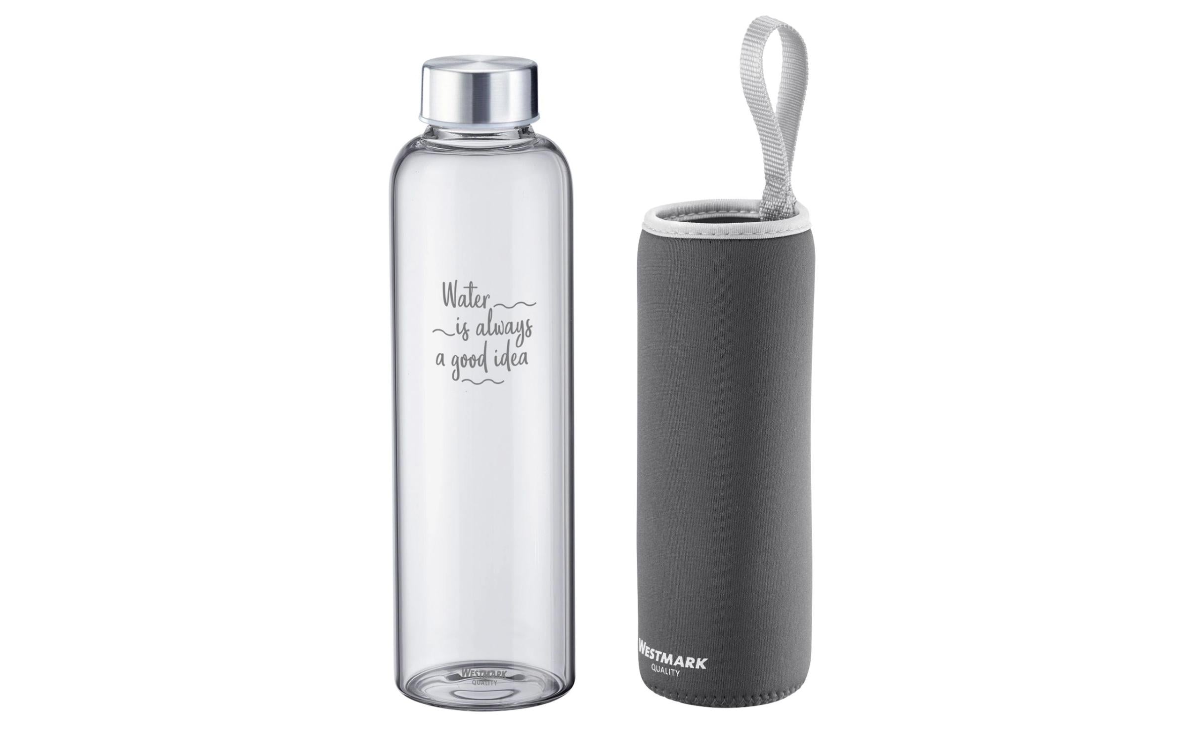 Westmark Viva Trinkflasche 550 ml – Glas, Schraubverschluss, Anthrazit