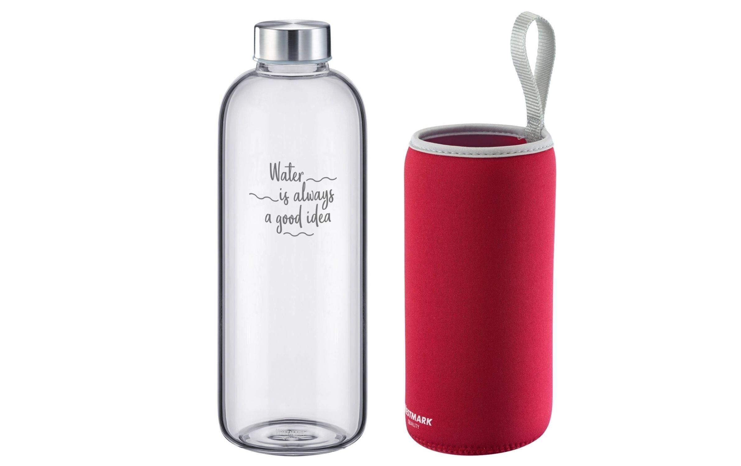 Westmark Trinkflasche 1 l – Glas, Rot