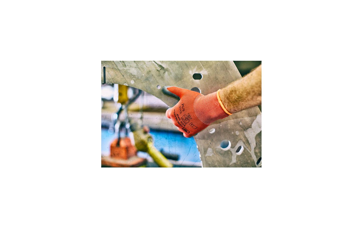 Gebol Arbeitshandschuhe Eco Grip – Grösse 9, 1 Stück – Latex, Grau/Orange, reissfest, wasserabweisend