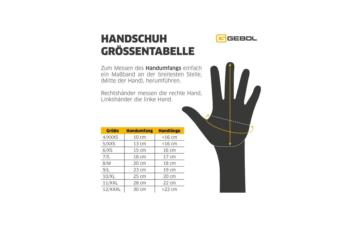 Gebol Arbeitshandschuhe Winter Extreme – Grösse 11 – Latex, Wasserfest, Ölabweisend, Grün/Schwarz