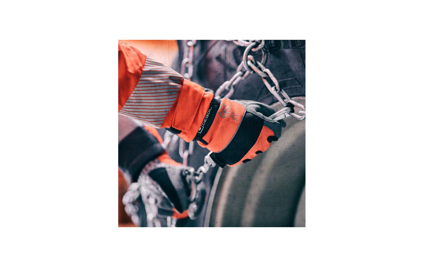 Gebol Arbeitshandschuhe – Grösse 11 – Silikon, Grau/Orange, frostbeständig, wasserfest, schmutzresistent
