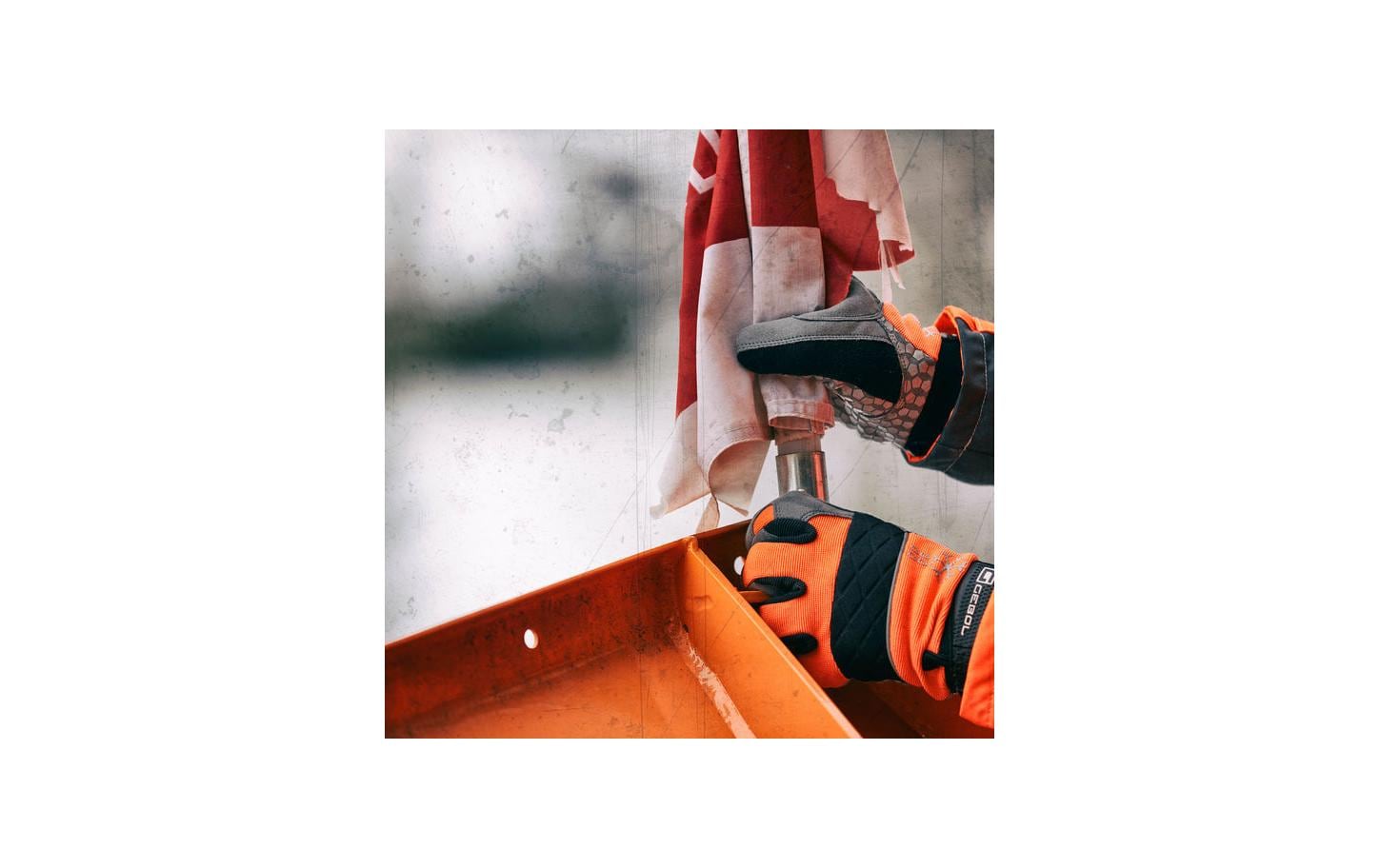 Gebol Arbeitshandschuhe – Grösse 11 – Silikon, Grau/Orange, frostbeständig, wasserfest, schmutzresistent