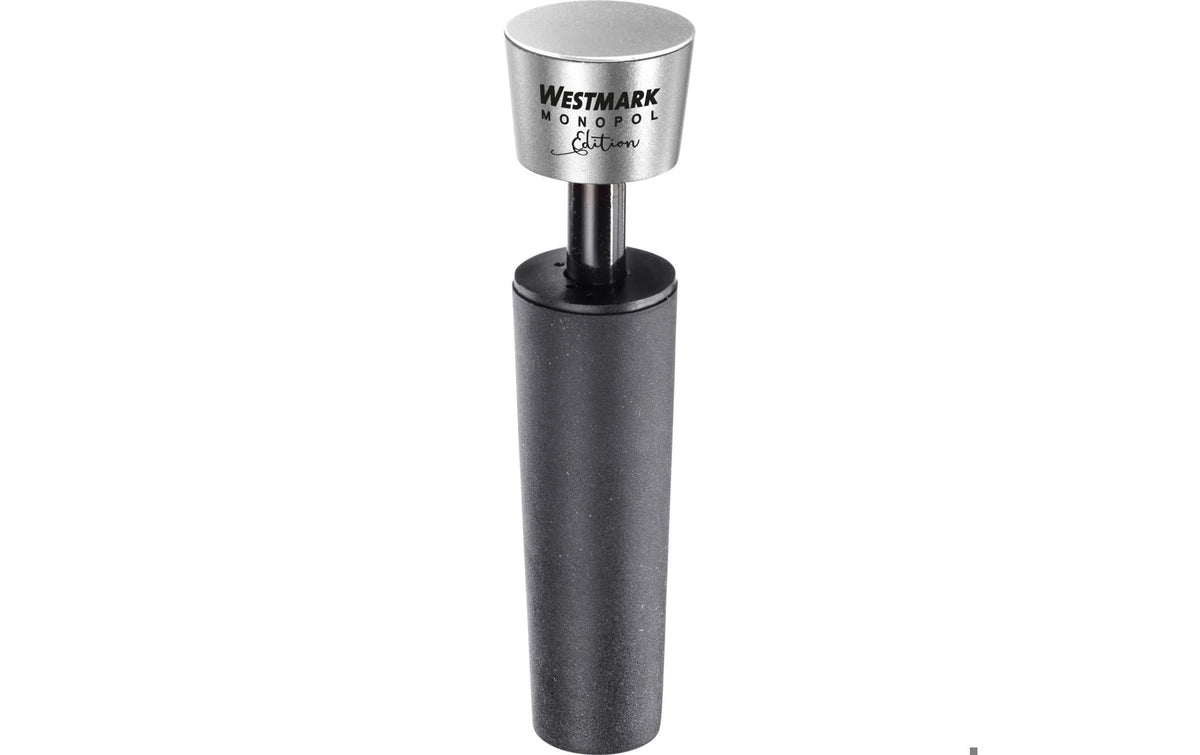 Westmark Flaschenverschluss Monopol Edition Savio – 8,7 × 2,6 × 2,6 cm, Aluminium, Kunststoff (ABS), Silikon