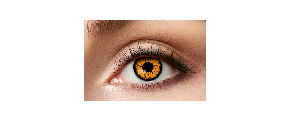 Partyartikel Effektschminke 3-Monatslinsen – Orange, Schwarz