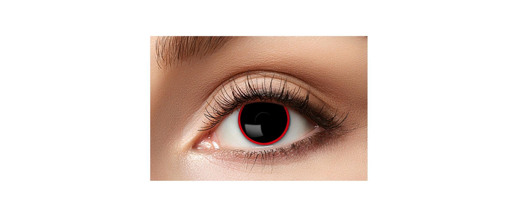 Partyartikel Effektschminke Halloween – Schwarz, Rot – 58% Polyhema, 42% Wasser – 3-Monatslinsen