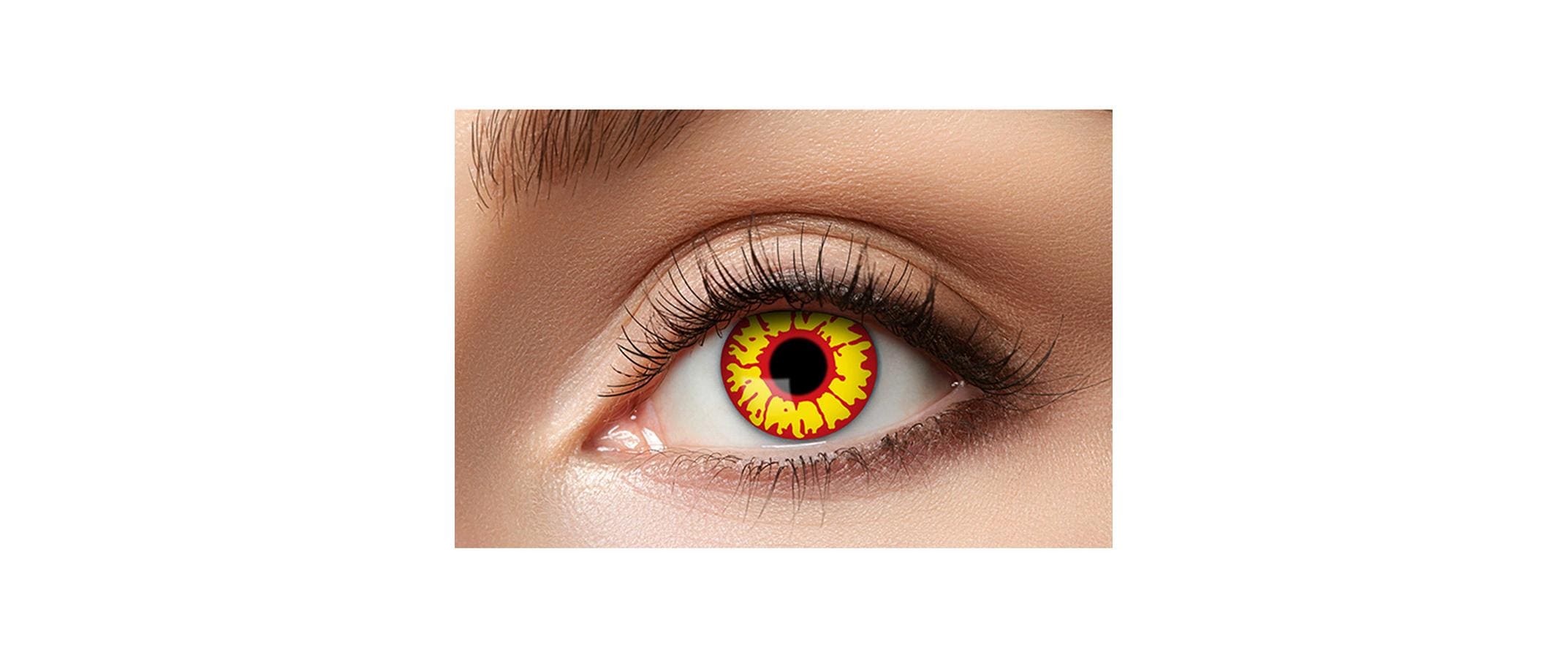 Partyartikel 3-Monatslinsen Halloween – Gelb, Rot – Polyhema