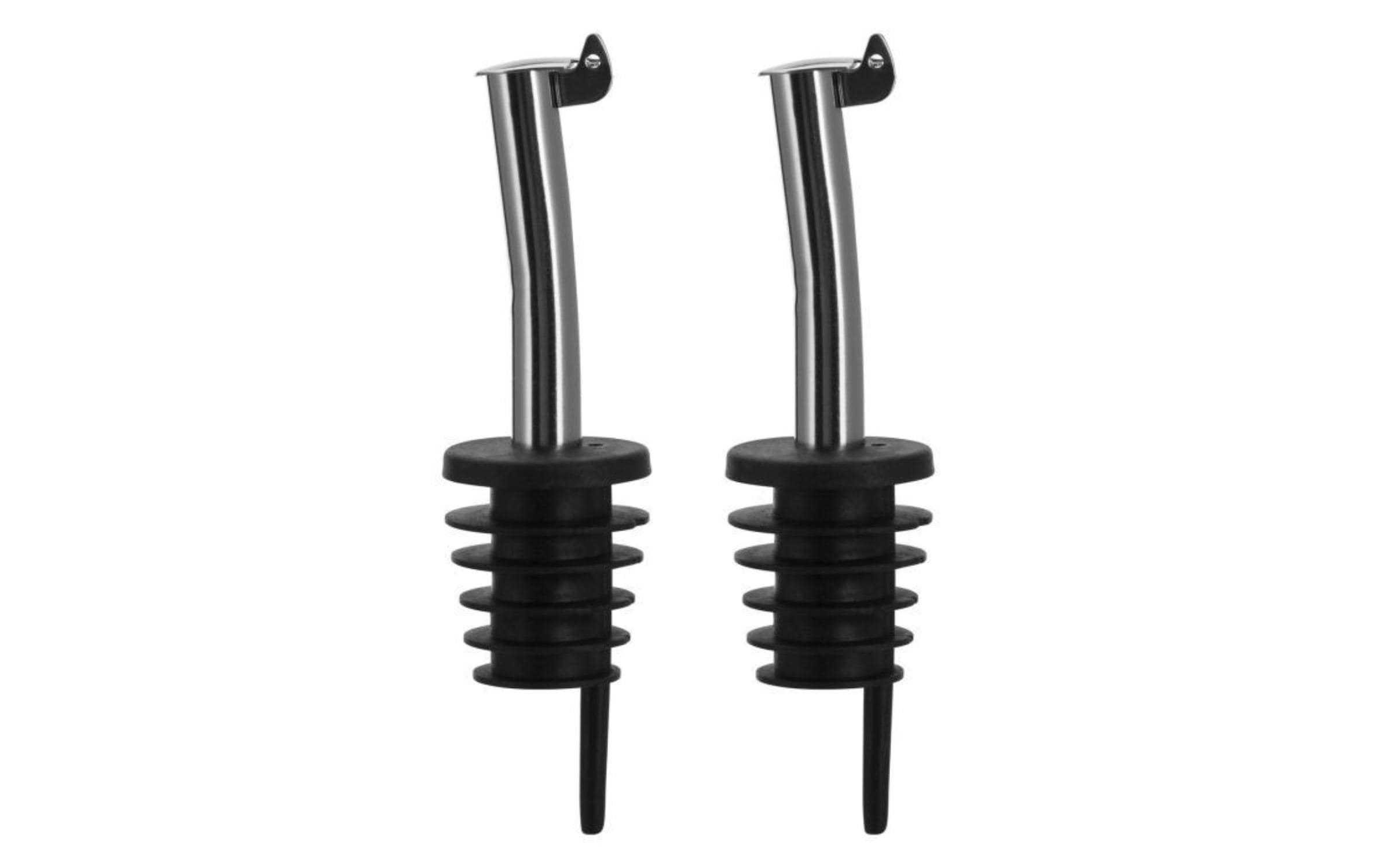 Westmark Flaschenverschluss – 2,6 × 2,6 × 9,9 cm, Edelstahl/Kunststoff, Schwarz, 2 Stk., spülmaschinenfest