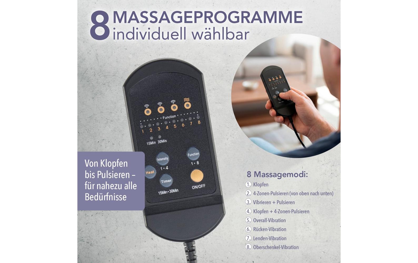 Vitalmaxx Massagesitzauflage – Vibrationsmassage mit Wärmefunktion – 49 × 115 cm