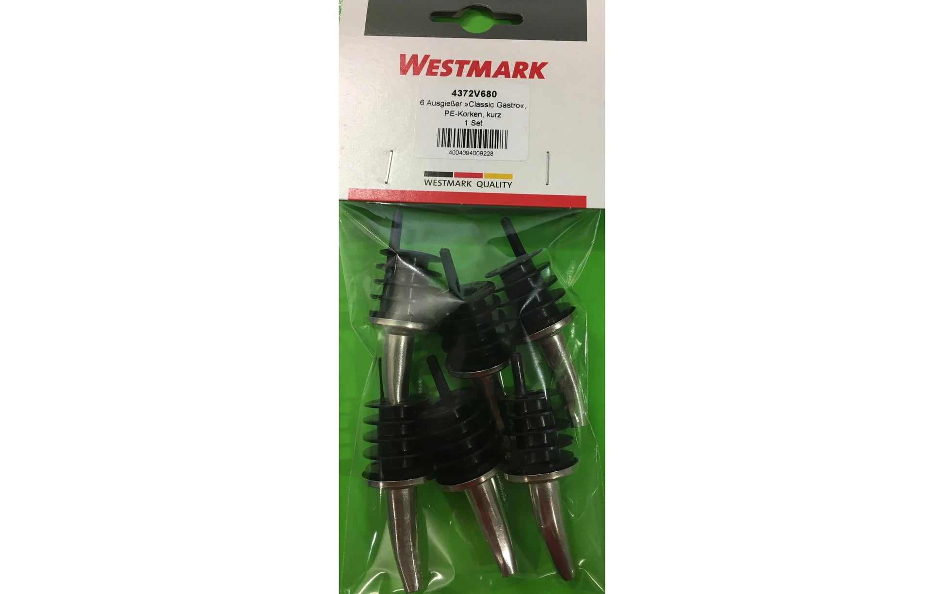 Westmark Flaschenverschluss – 24 × 9,5 × 2,5 cm, Metall/Kunststoff, 6 Stk., kurz