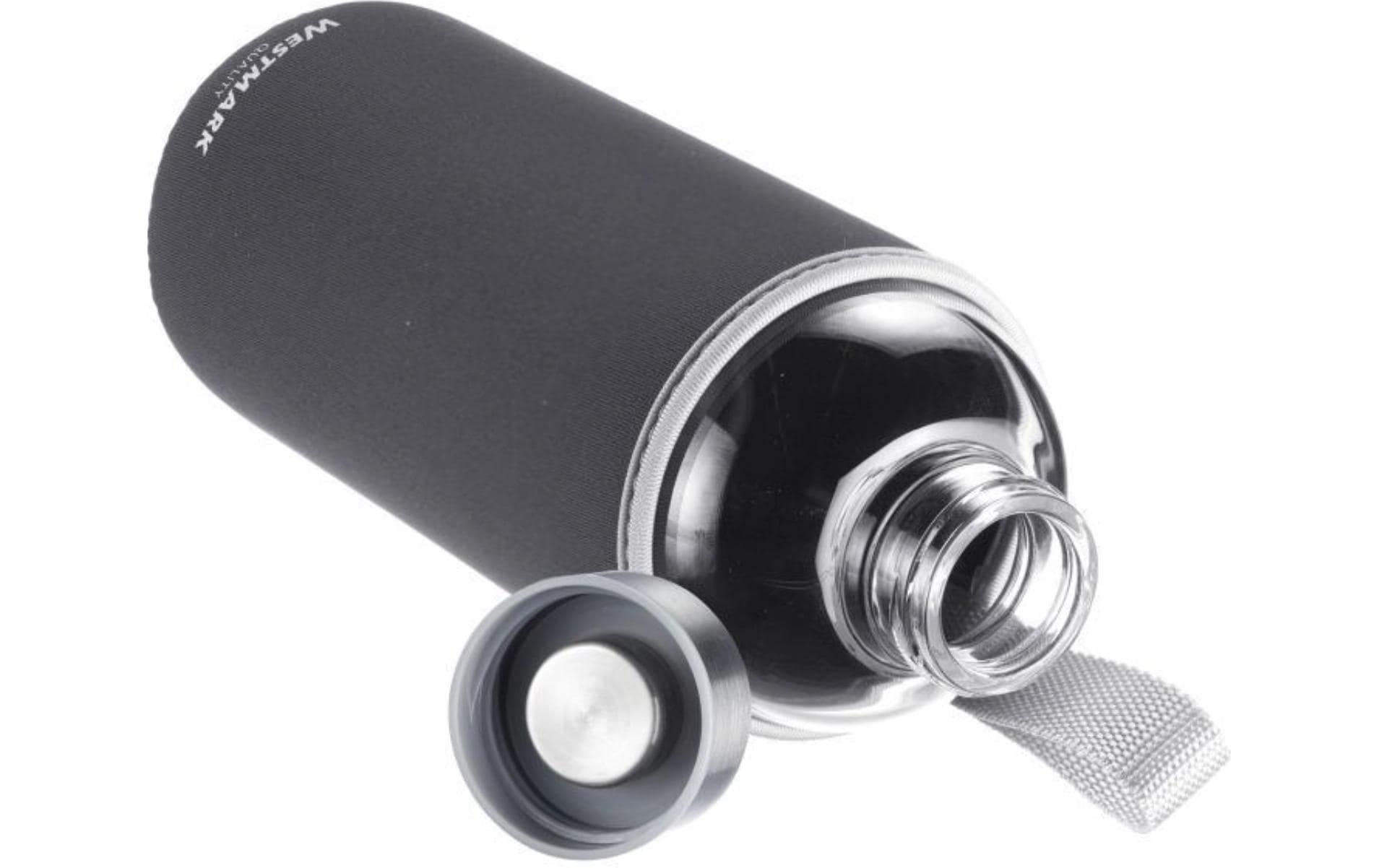 Westmark Viva Trinkflasche 1 l – Glas, Schraubdeckel, Anthrazit