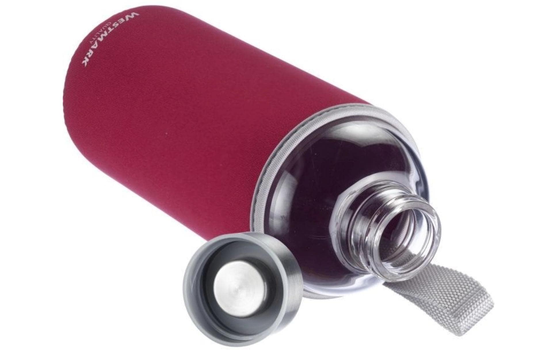 Westmark Trinkflasche 1 l – Glas, Rot