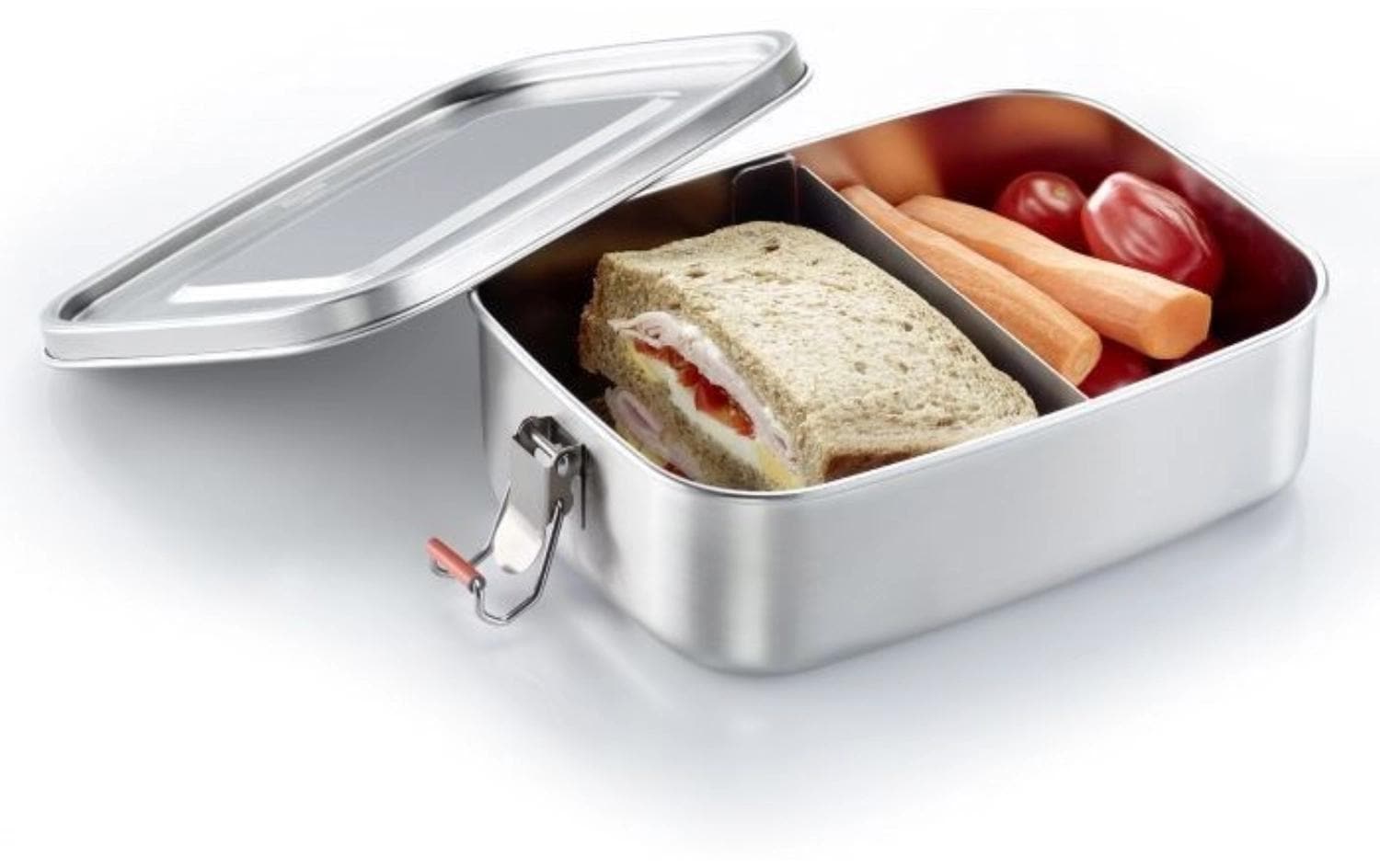 Westmark Lunchbox 1,1 l, 14,3 × 20 × 6,1 cm, 18/8 Edelstahl/Silikon, silber