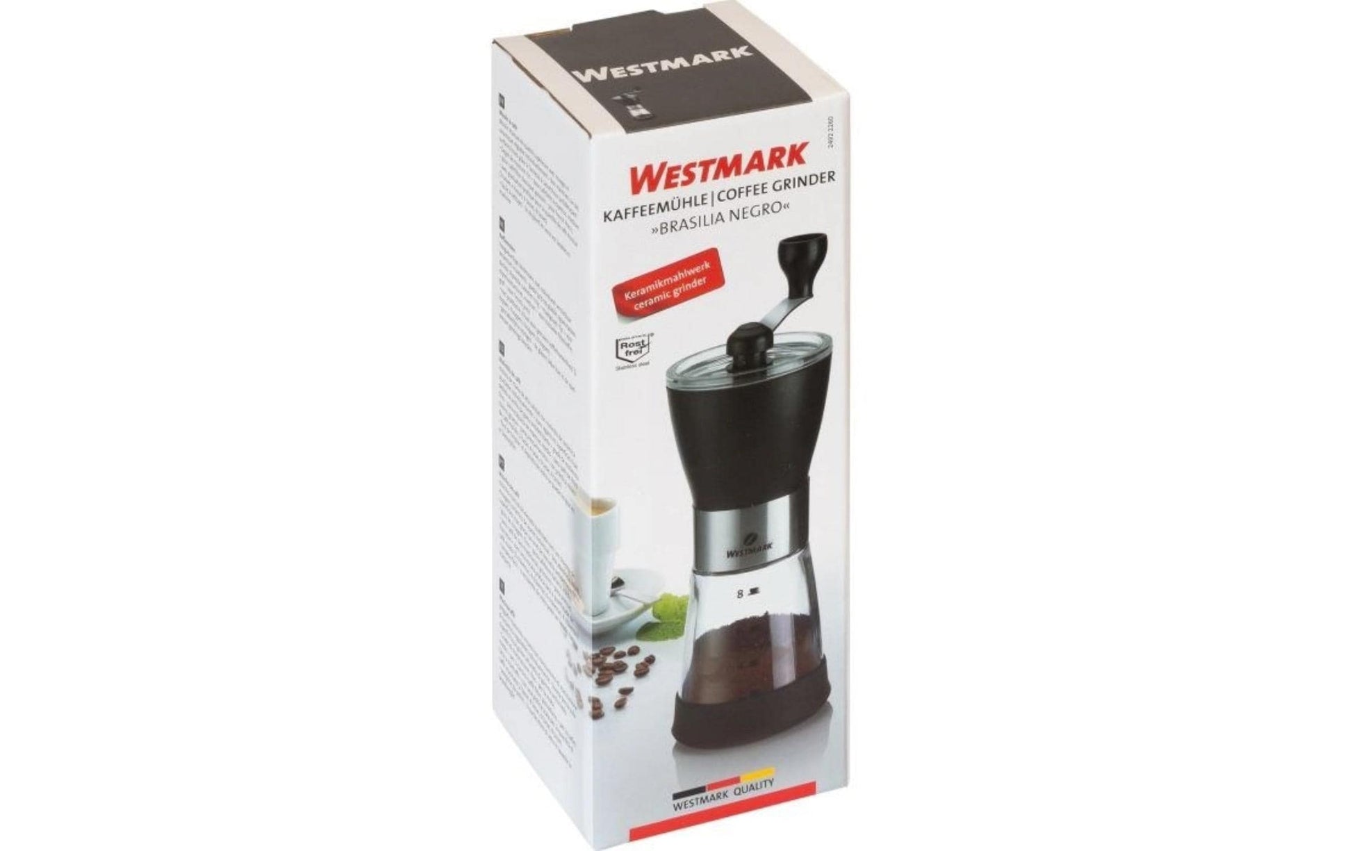 Westmark Kaffeemühle 72 g, 15 × 21,5 × 7,5 cm, Edelstahl, Schwarz, Manuell