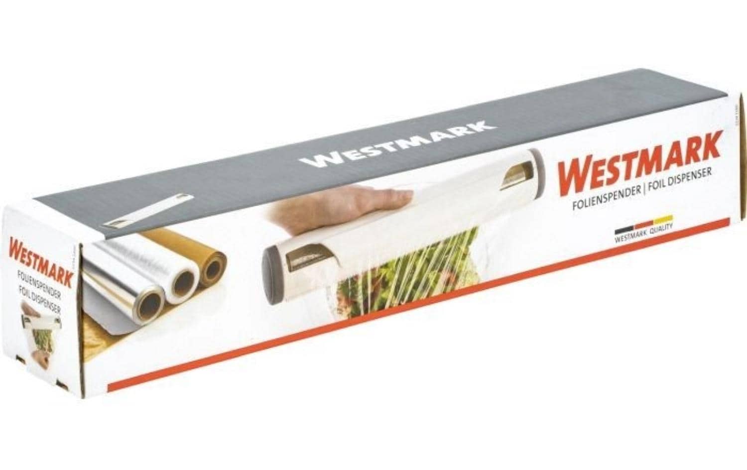 Westmark Folienspender, 6,3 × 35 × 6,3 cm, Kunststoff, Weiss