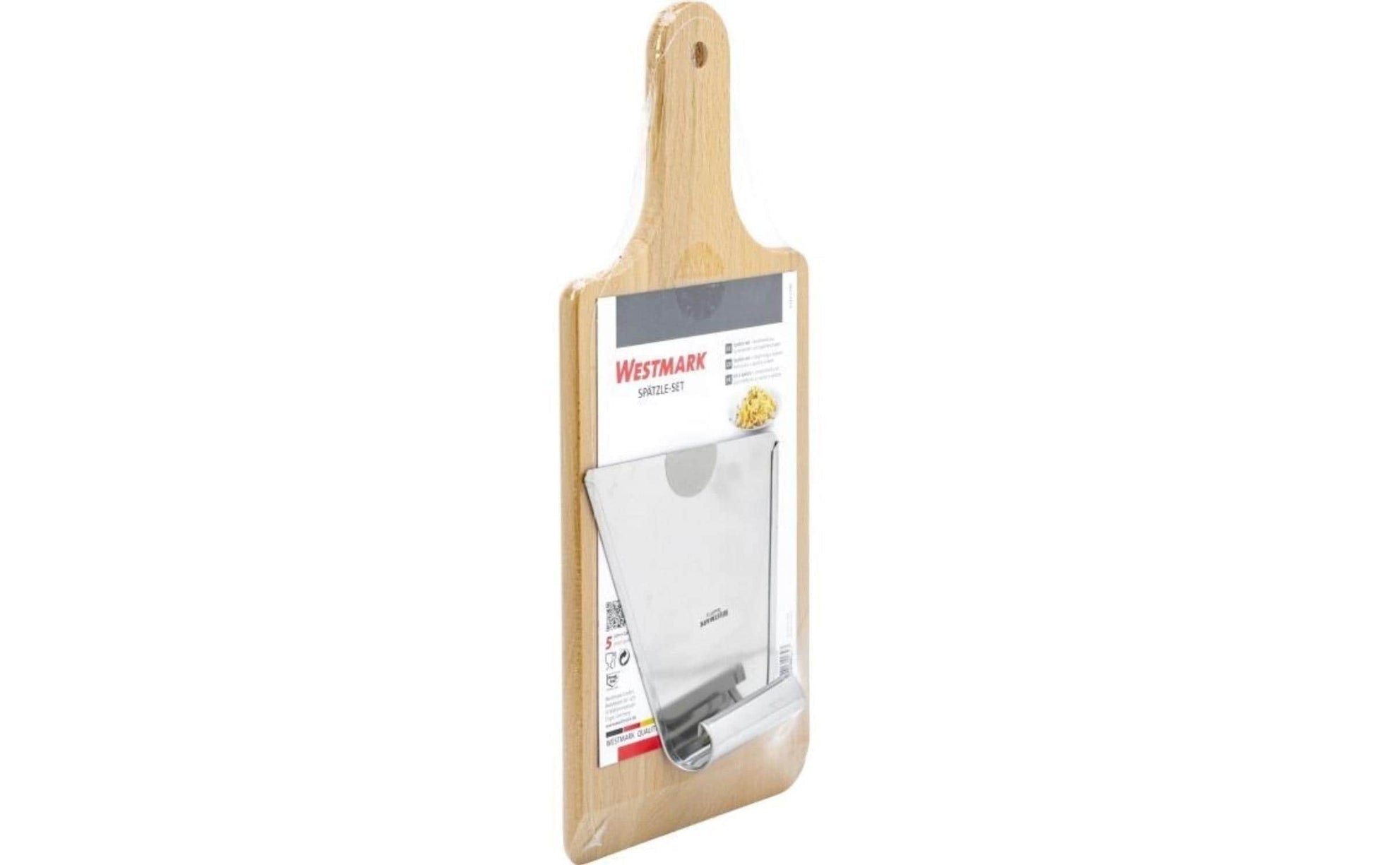 Westmark Spätzlebrett 32 × 14 × 3,1 cm, Holz/Edelstahl, Braun, 2-teilig