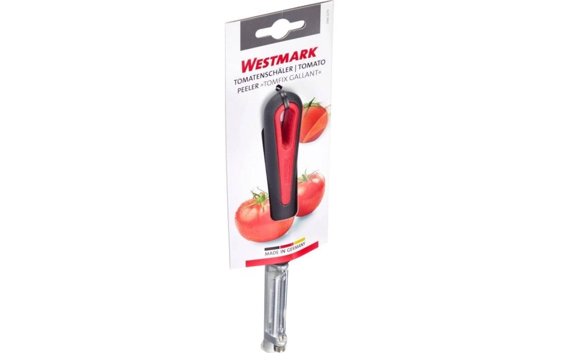 Westmark Tomfix – Sparschäler 19,5 cm, Edelstahl/Aluminium, Rot