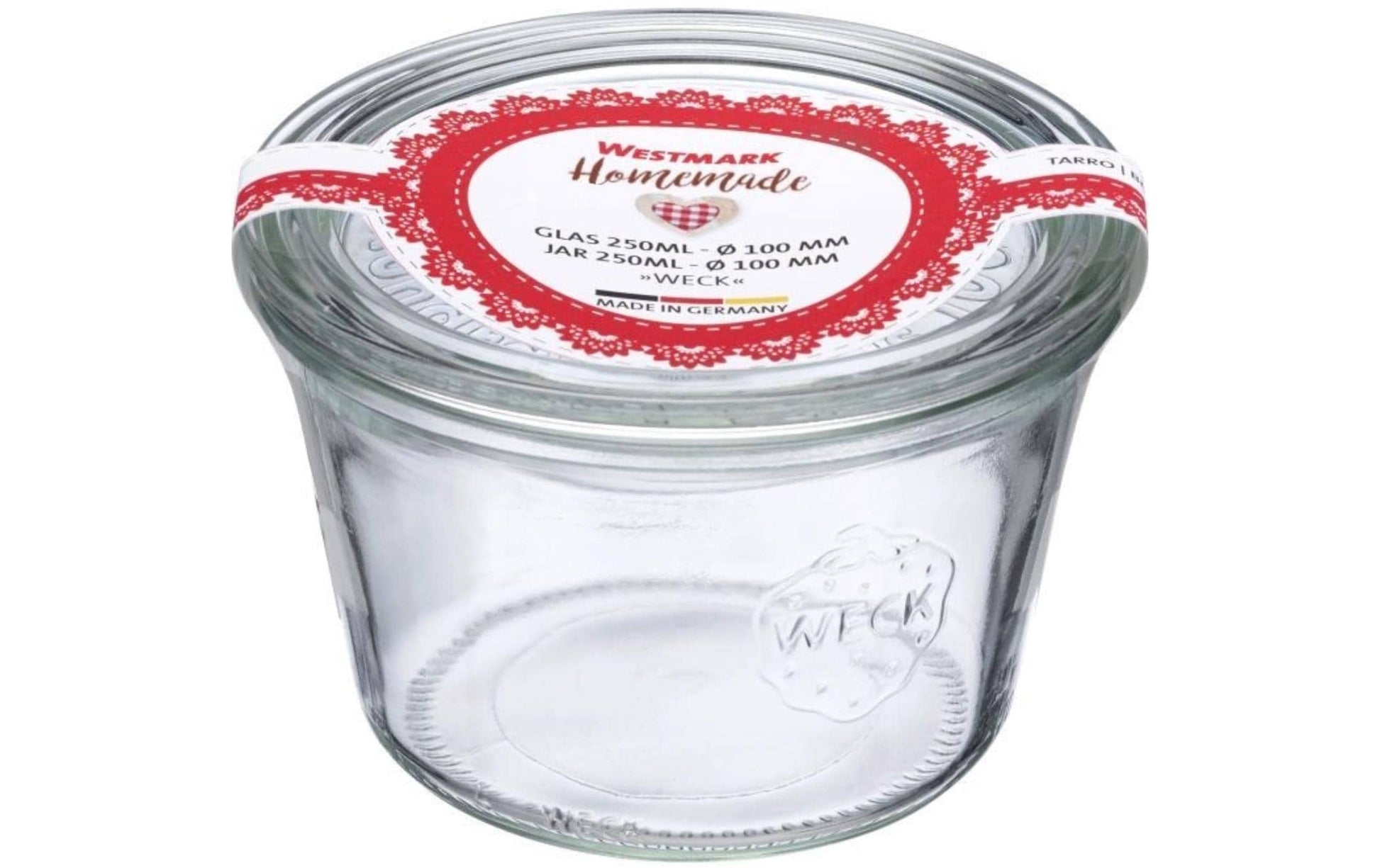Westmark Einmachglas – 250 ml, Ø 10 cm, Glas, Transparent, mit Clip-Deckel, spülmaschinenfest